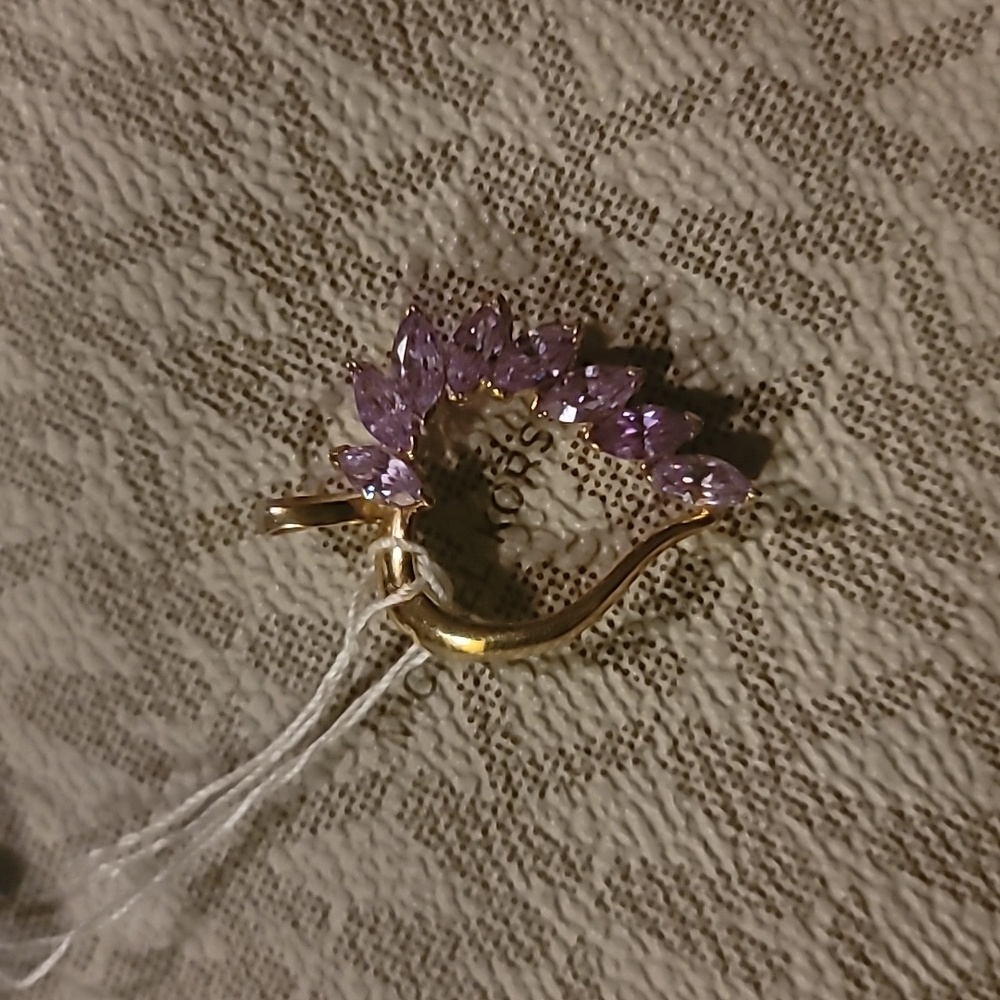 ✨ Vintage 14K Gold Amethyst Heart Pendant Charm ✨ - Picture 5 of 5